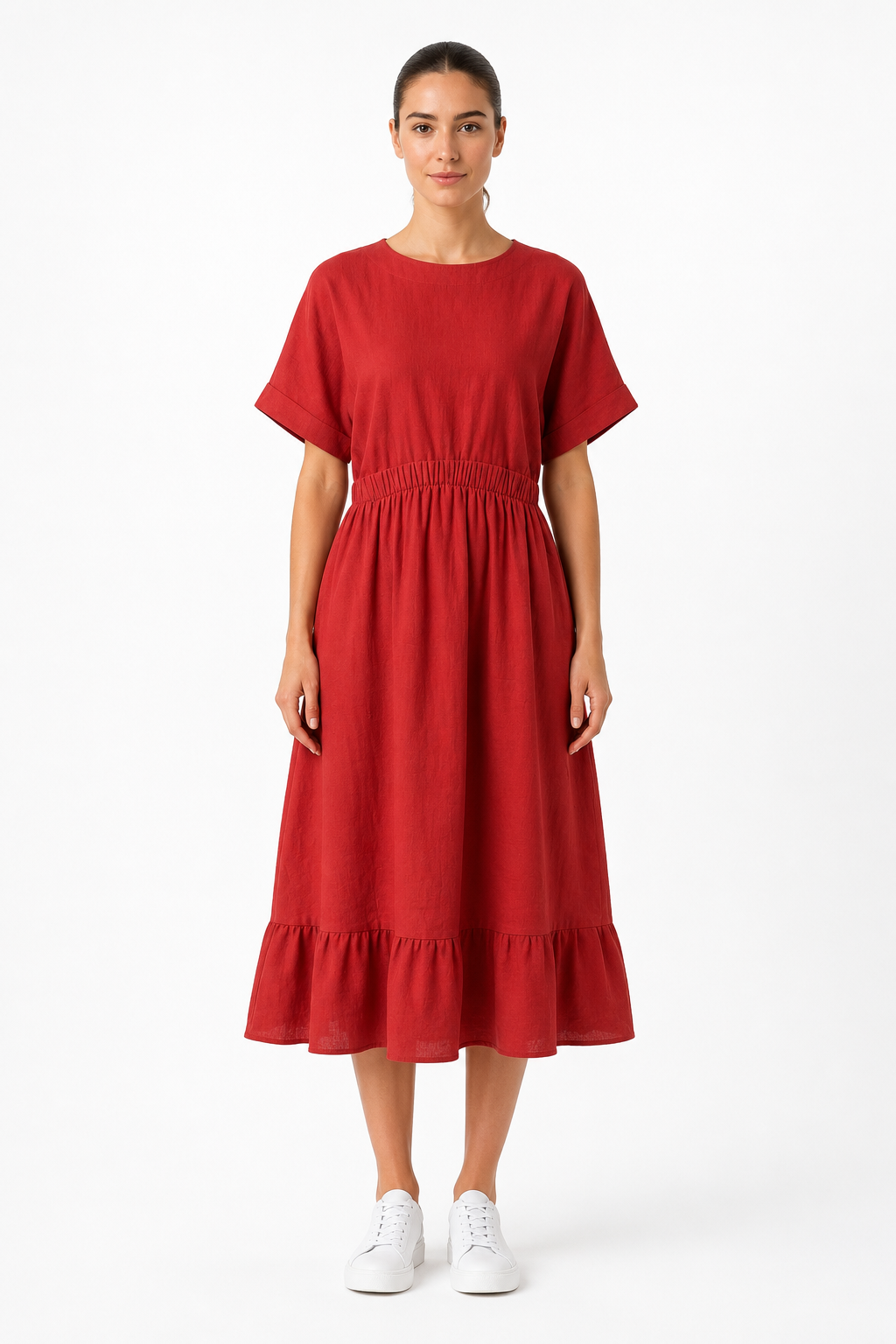 Lässiges Maxikleid mit elastischer Taille