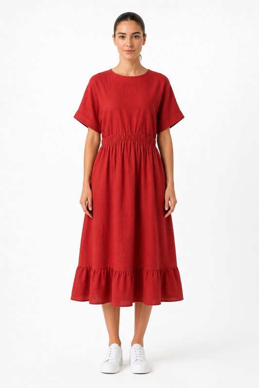 Lässiges Maxikleid mit elastischer Taille
