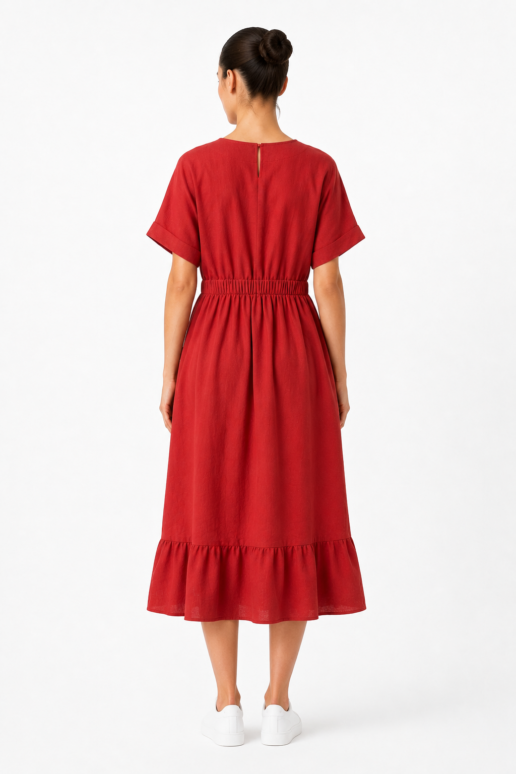 Lässiges Maxikleid mit elastischer Taille