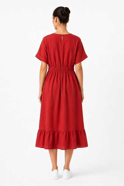 Lässiges Maxikleid mit elastischer Taille