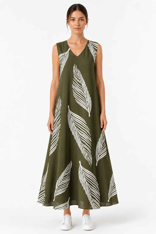 Sommerkleid Damen – Leicht, Bedruckt & mit V-Ausschnitt