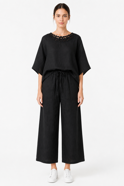 Damen Zweiteiler Set Casual – Lockerer Rundhals Look für Alltag & Sommer