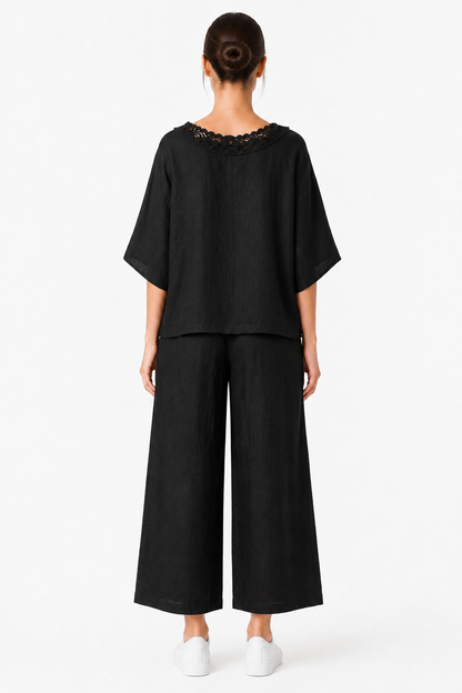 Damen Zweiteiler Set Casual – Lockerer Rundhals Look für Alltag & Sommer