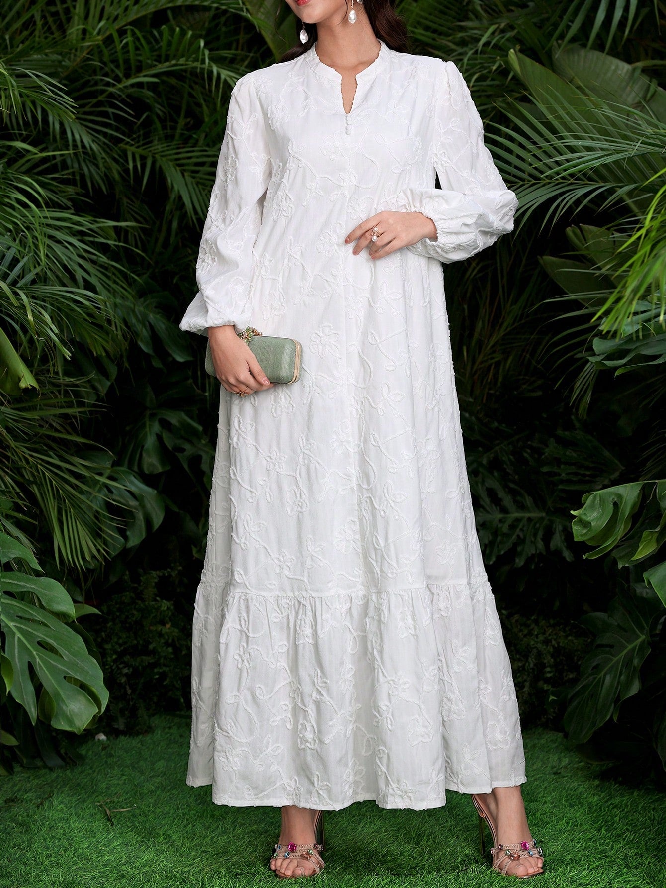 Elegantes Maxi-Kleid Damen – Festlich & Langarm