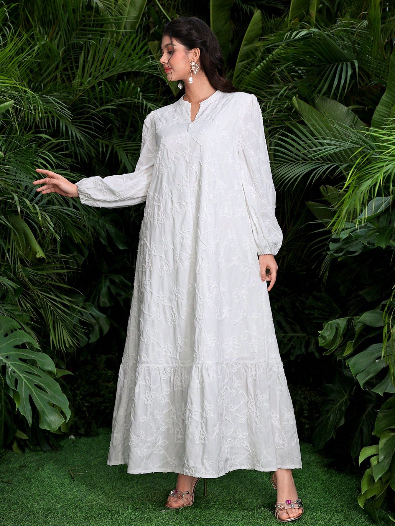 Elegantes Maxi-Kleid Damen – Festlich & Langarm