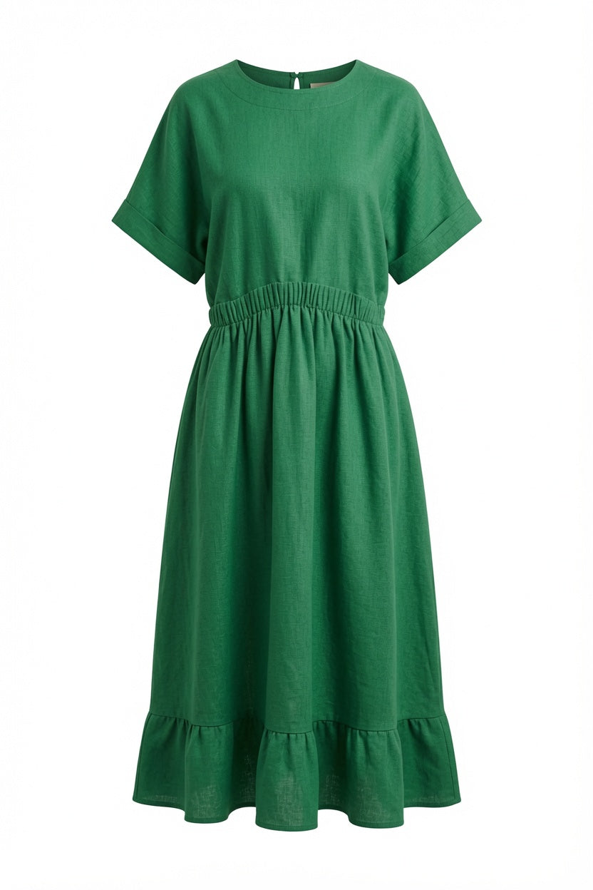 Lässiges Maxikleid mit elastischer Taille