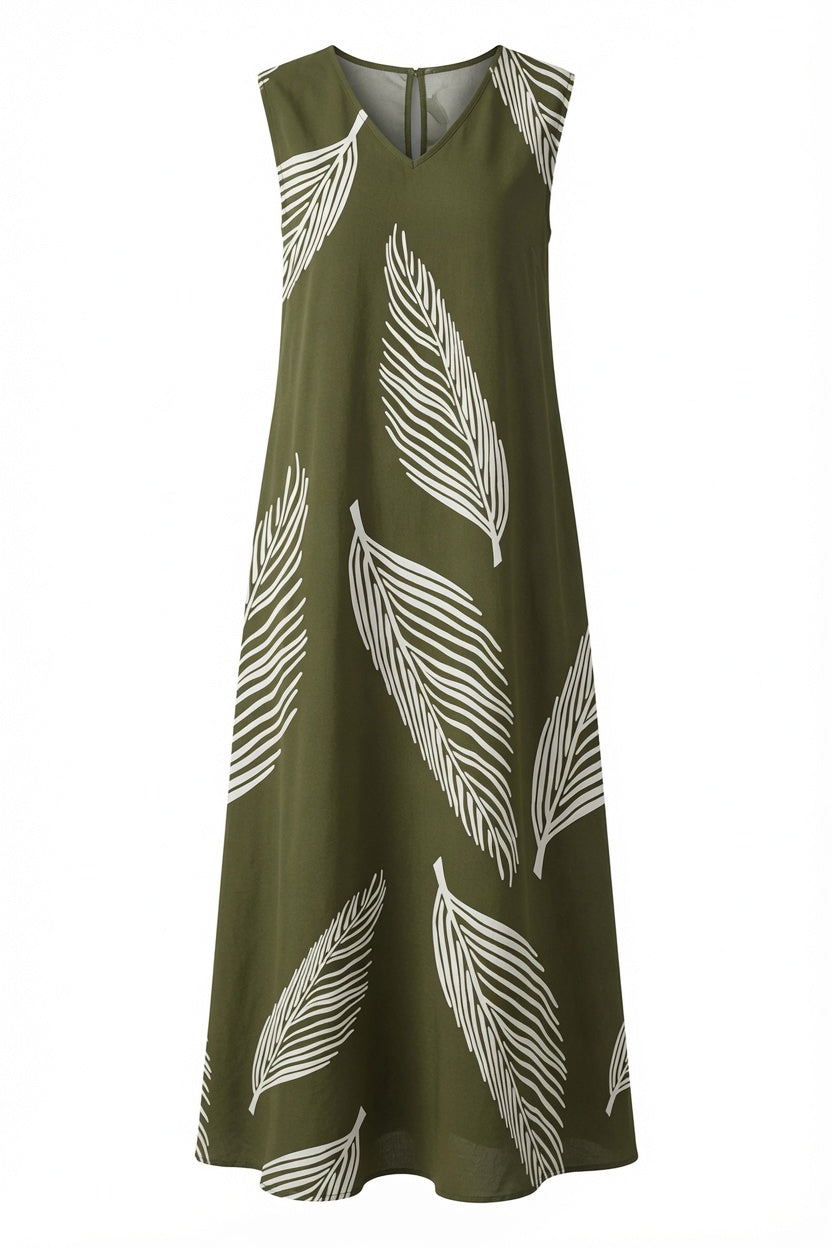 Sommerkleid Damen – Leicht, Bedruckt & mit V-Ausschnitt