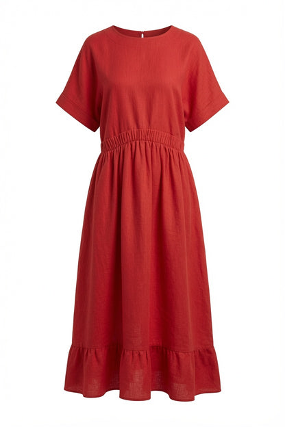 Lässiges Maxikleid mit elastischer Taille