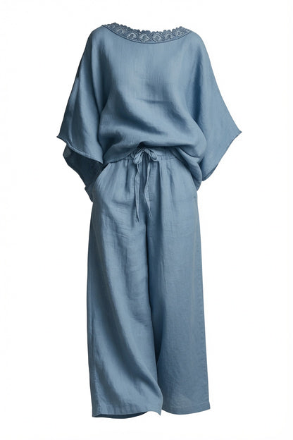 Damen Zweiteiler Set Casual – Lockerer Rundhals Look für Alltag & Sommer