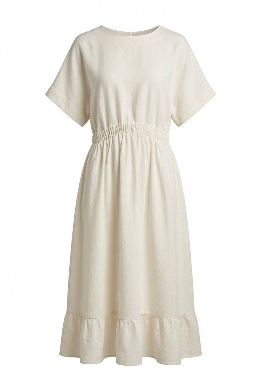 Lässiges Maxikleid mit elastischer Taille