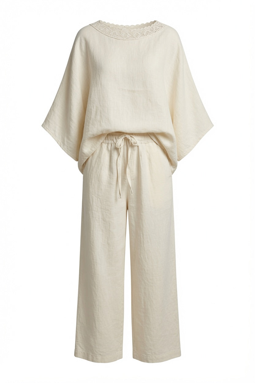 Damen Zweiteiler Set Casual – Lockerer Rundhals Look für Alltag & Sommer