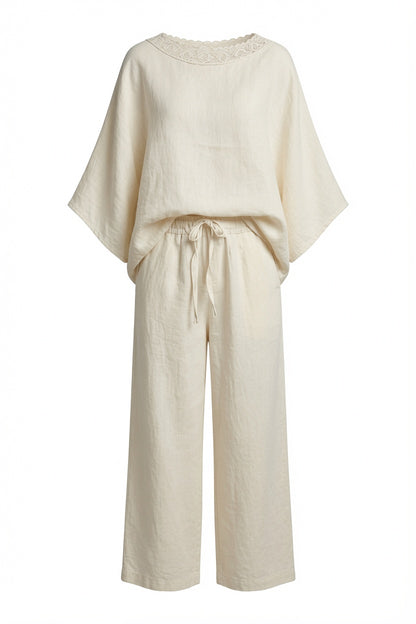 Damen Zweiteiler Set Casual – Lockerer Rundhals Look für Alltag & Sommer